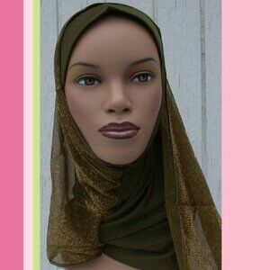 Green Kuwaiti Mona Instant Hijab Muslim Islamic Headcover